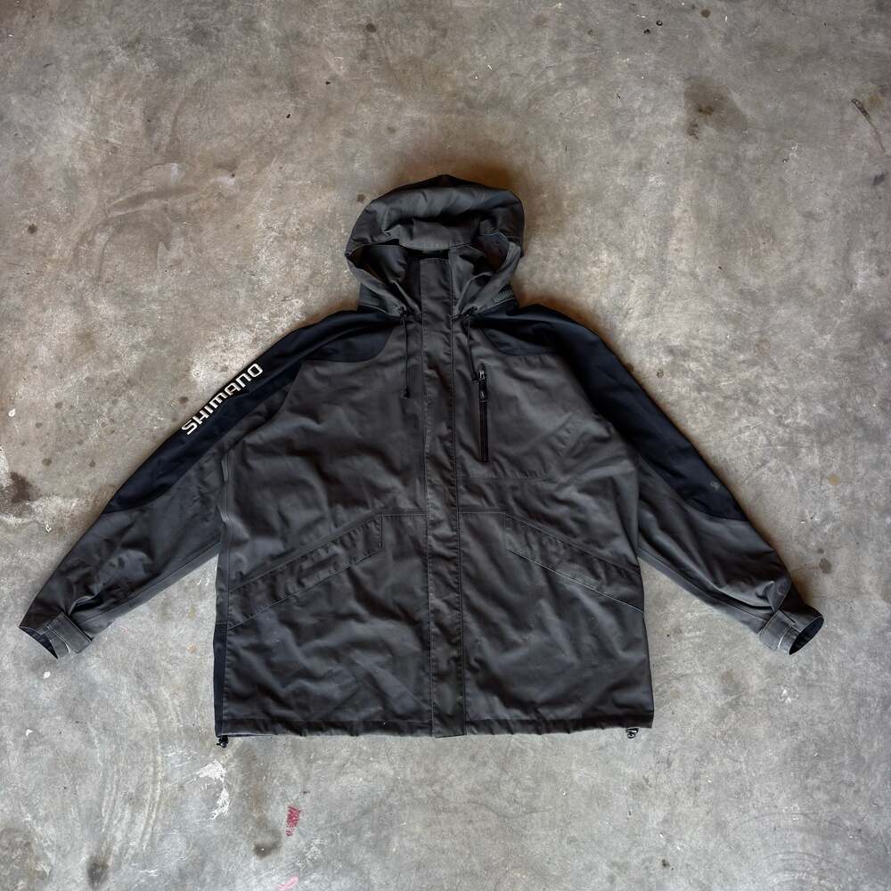 Shimano hiking Fishing Dryfender 3T Waterproof Rain Jacket - charcoal